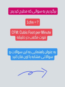 شناخت کاربردی و ملموس ظرفیت تاسیسات و دستگاه‌های تهویه مطبوع 1cfm چه میزان هوادهی است؟